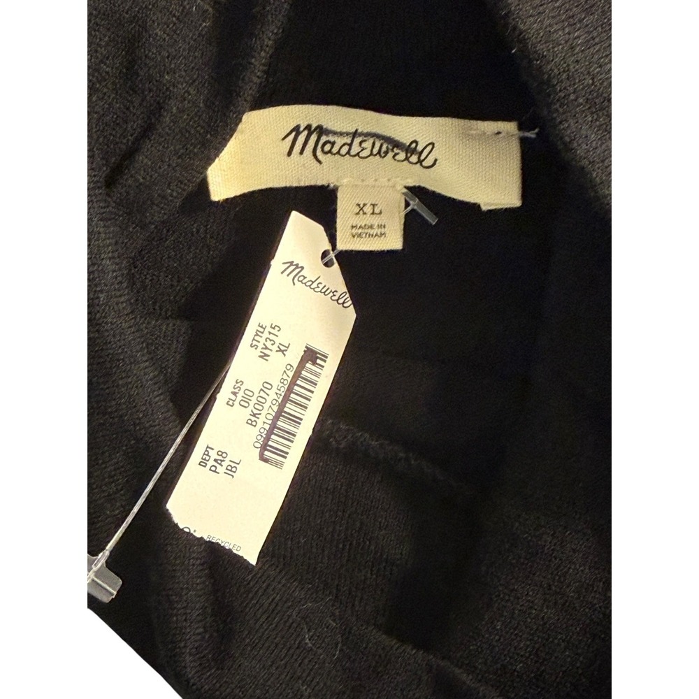 Madewell Turtleneck Long-Sleeve Top in Wool Cashmere Blend Black NY315 XL NEW - Picture 5 of 8
